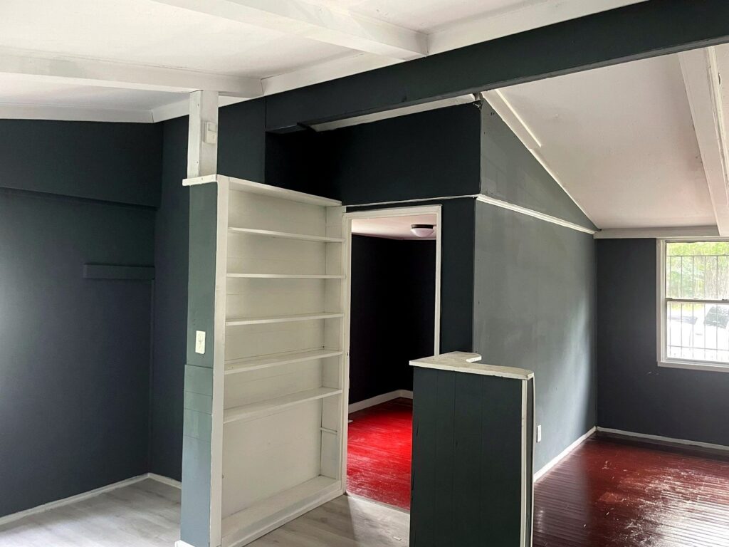Living area after renovation in Birmingham, Alabama.