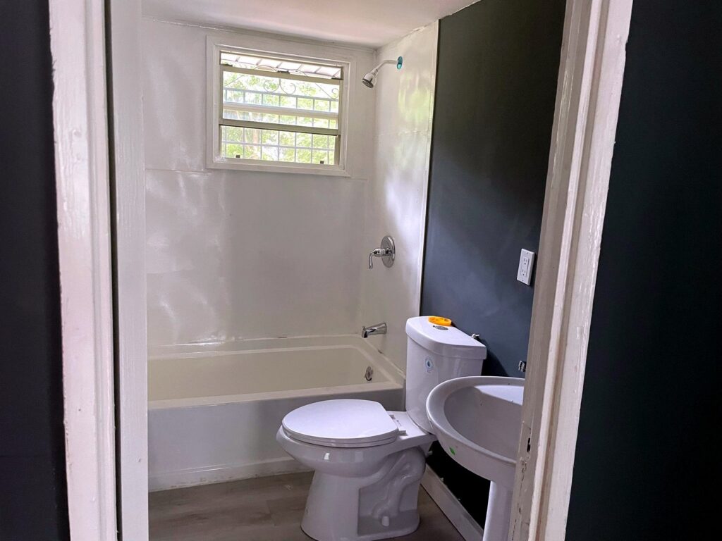 Bathroom after renovation in Birmingham, Alabama.