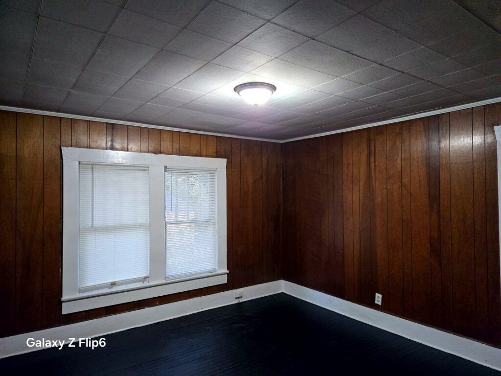 Finished interior room after renovation in Birmingham, Alabama.