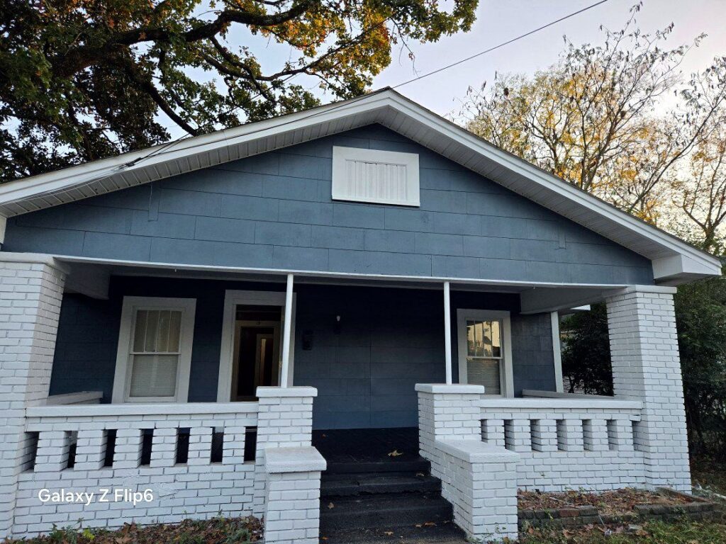 Front exterior after renovation in Birmingham, Alabama.